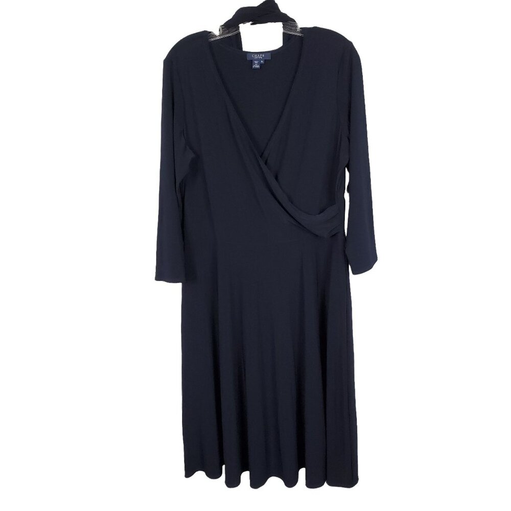 Chaps NWT Size XL Dress V-neck Surplice Liquid Jersey Palm Beach Belt Full Hem - Picture 2 of 10